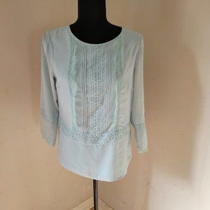 Karl Lagerfeld Light blue laced top